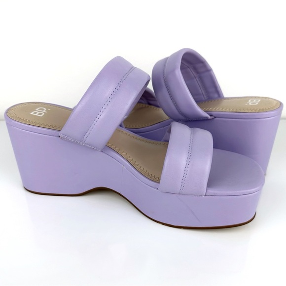 BP. Women's Raquelle Wedge Platform Slip On Sandals Purple Size 9 - Picture 5 of 11